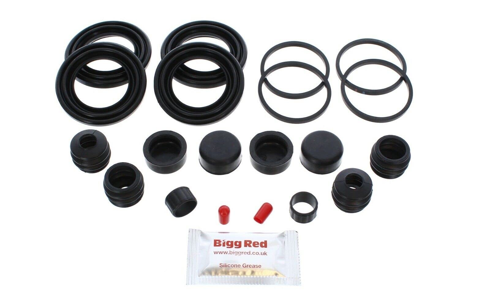 Bigg Red - Brake Caliper Seal Repair Kit - Compatible with - Front Left & Right - Fits Twin 48mm dia Pistons Calipers