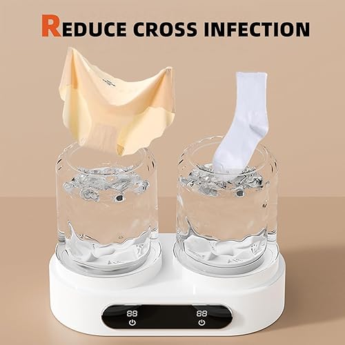 Miniatura 2 de Lavadora de ropa interior, mini lavadora portátil de 2 litros con temporizador digital para calcetines, toallas de saliva, adecuada para