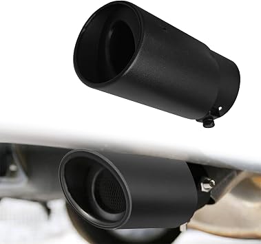 2.5"-3.3" Chrome Exhaust Tips Muffler Tips, Adjustable Straight Pipe Exhaust Kit Finish Exhaust Tailpipe, Universal Car Exhaust Pipe Flue Muffler Modification Tail Throat Tail Pipe Black