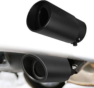 2.5"-3.3" Chrome Exhaust Tips Muffler Tips, Adjustable Straight Pipe Exhaust Kit Finish Exhaust Tailpipe, Universal Car Exhaust Pipe Flue Muffler Modification Tail Throat Tail Pipe (Black)