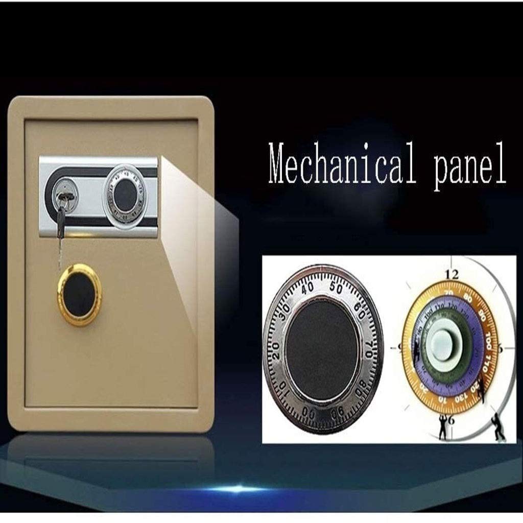 RLKHXBS Mechanical Safe, In-wall Office Password Safe Box Medium-Sized Upgrade Reinforced 45cm All-Steel Safe Deposit Box,Yellow Safety Box