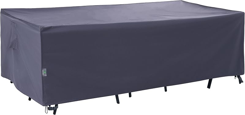 F&J Outdoors Extra Large Patio Furniture Covers, Grey, 160"W x 92"D x 35"H | Heavy Duty Rip-stop Fabric With PU Coating. Waterproof, Anti-UV, Snow Protection, All-season, Oversized, Windproof