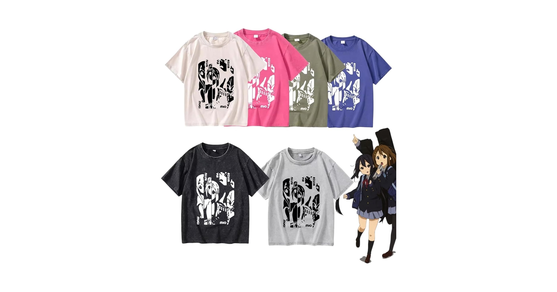 けいおん! 10周年 Tシャツ 集合 唯 澪 律 紬 梓 Lサイズ アパレル: けいおん！ Tシャツ 平沢唯＆秋山澪: クラックス