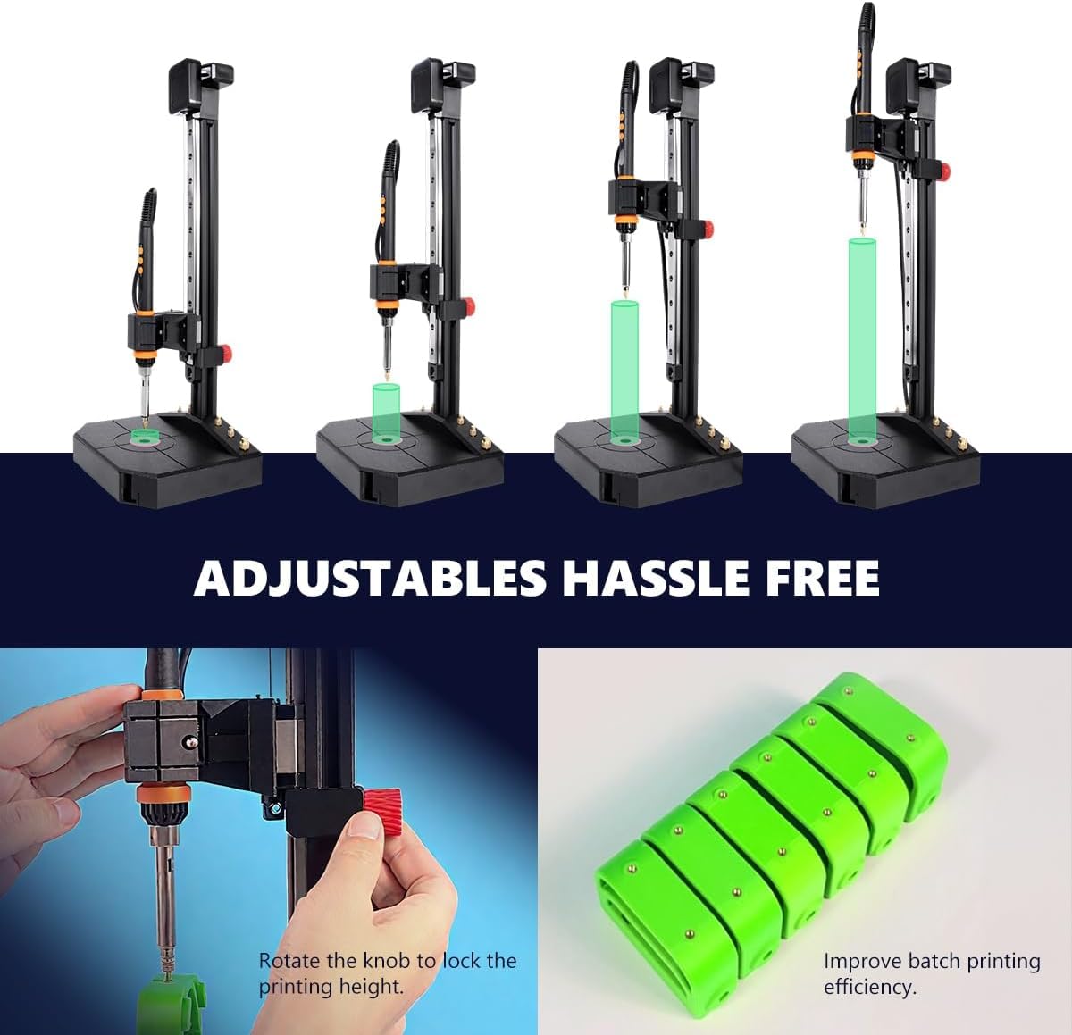 Nutopress Pro Machine de pressage verticale avec fer à souder 90 W, pointes M2-M8, 30 écrous en laiton filetés pour pièce imprimée 3D
