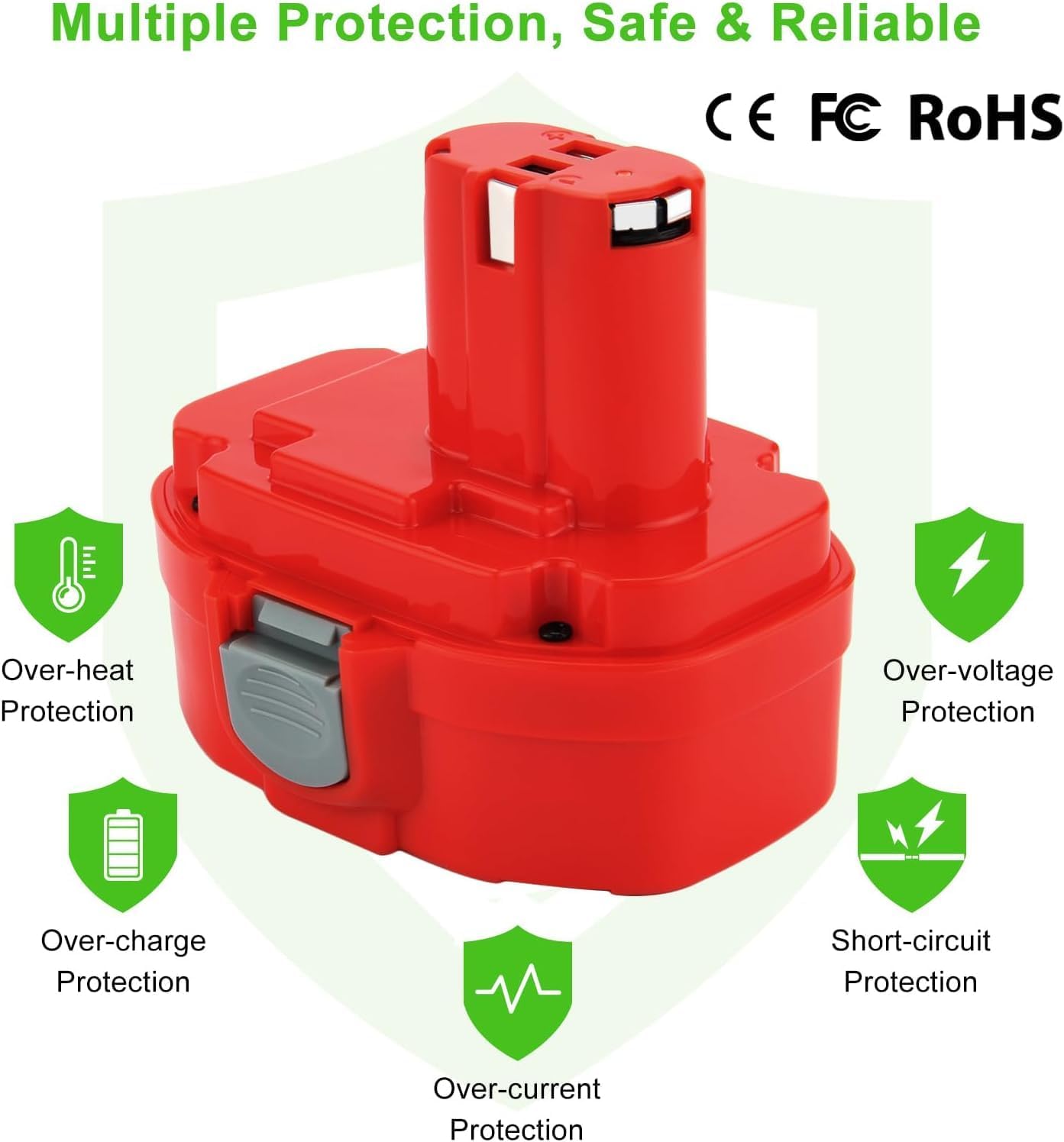 2Pack 4000mAh Replacement for Makita 18V Battery PA18 1822 1823 1833 1834 1835 1835F 192826-5 192827-3 192828-1 192829-9 193159-1 193140-2 193102-0 194105-7 193061-8 193783-0(Ni-MH Battery)