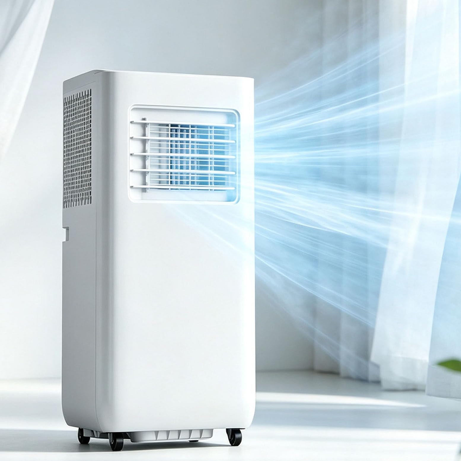 Przenośny Klimatyzator 12 000 Btu (4 W 1): Chłodzenie, Ogrzewanie, Osuszanie I Wentylacja; 2 Prędkości Nawiewu, Pilot, Timer 24h, Do Sypialni Lub Biura (Do 25 M²)