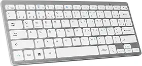 Teclado Sem Fio Bluetooth Ultrafino Padrão ABNT2 com Tecla "Ç" para Tablet, Celular, Notebook, Android, PC, Smart TV - Cinza Metalizado