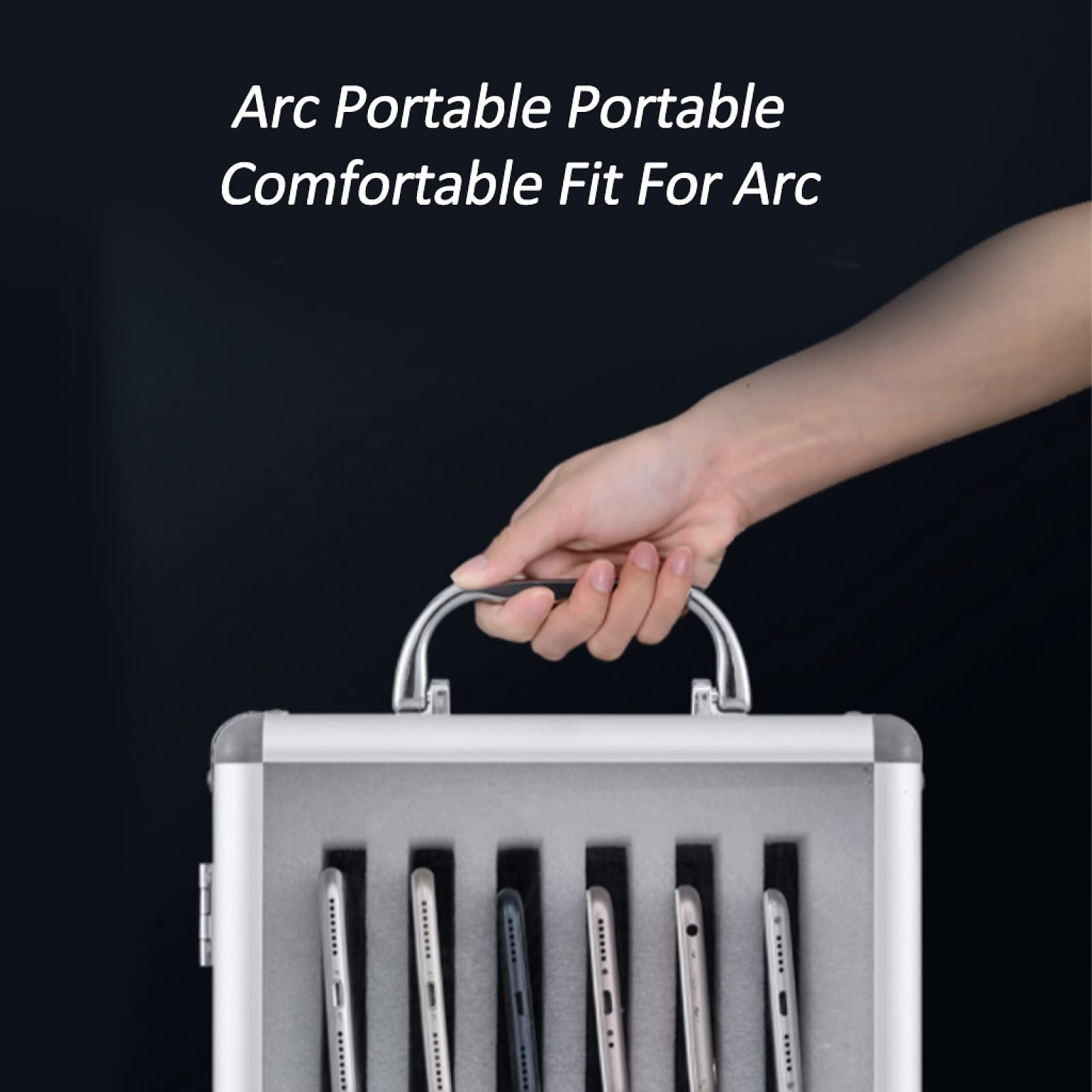 Caja Transparente Para Guardar El Teléfono Con Asa 12/24/36 Ranuras Para Escritorio Soporte Portátil Para Teléfono Móvil Solución De Almacenamiento Segura Para La Oficina Ideal Para El Hogar