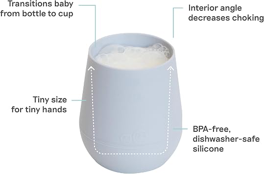 ezpz Ultimate Baby Shower Bundle (Pewter) Tiny Pops + Oral Developmental Tools + Tiny Bowl + Tiny Cup + Tiny Spoons | Baby Essentials