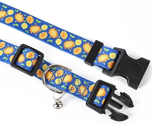 Miniatura 9 de Collar de perro ajustable con campana, patrones de diseño especial, ultra cómodo, de nailon suave, transpirable, para perros pequeños, medianos y