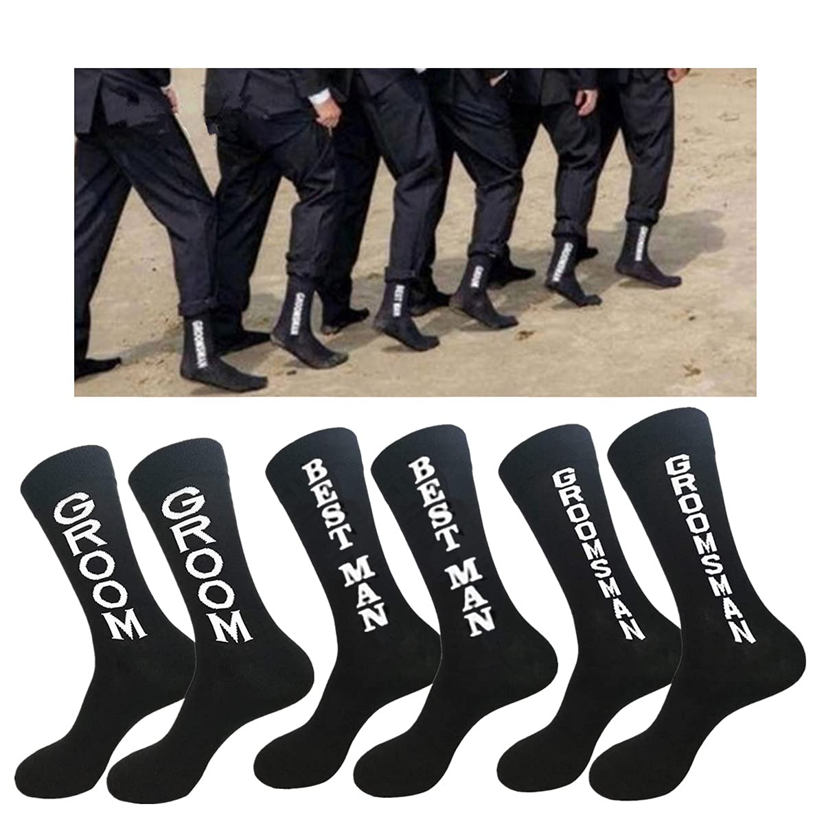 Groom Groomsmen Prezenty dla mężczyzn dla niego propozycja ślubna nowość śmieszne skarpetki Bestman 100% bawełniane skarpety dla drużbów