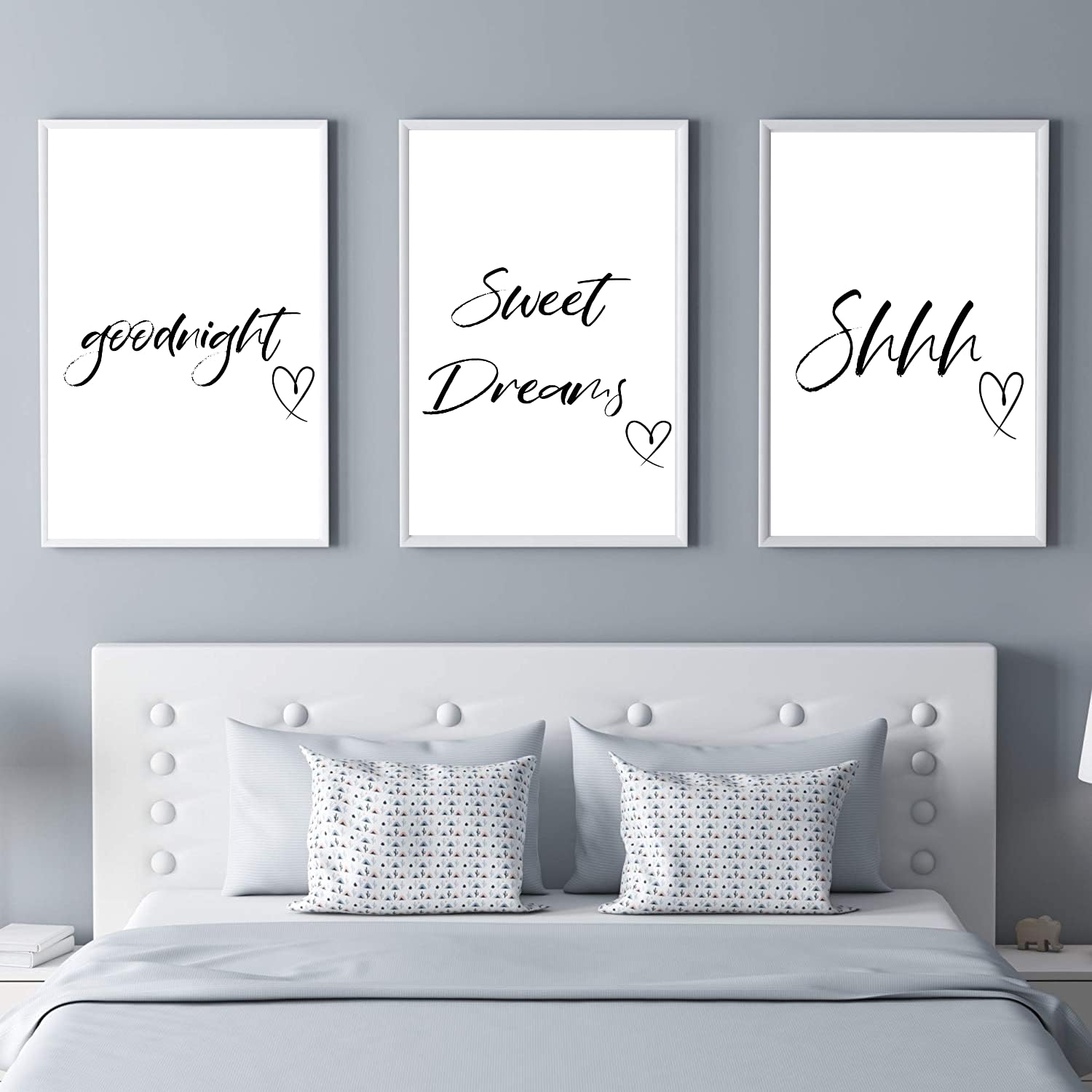 Goodnight Sweet Dreams Shhh Set Of 3 Bedroom Wall Art Prints A4 A3 (A3)