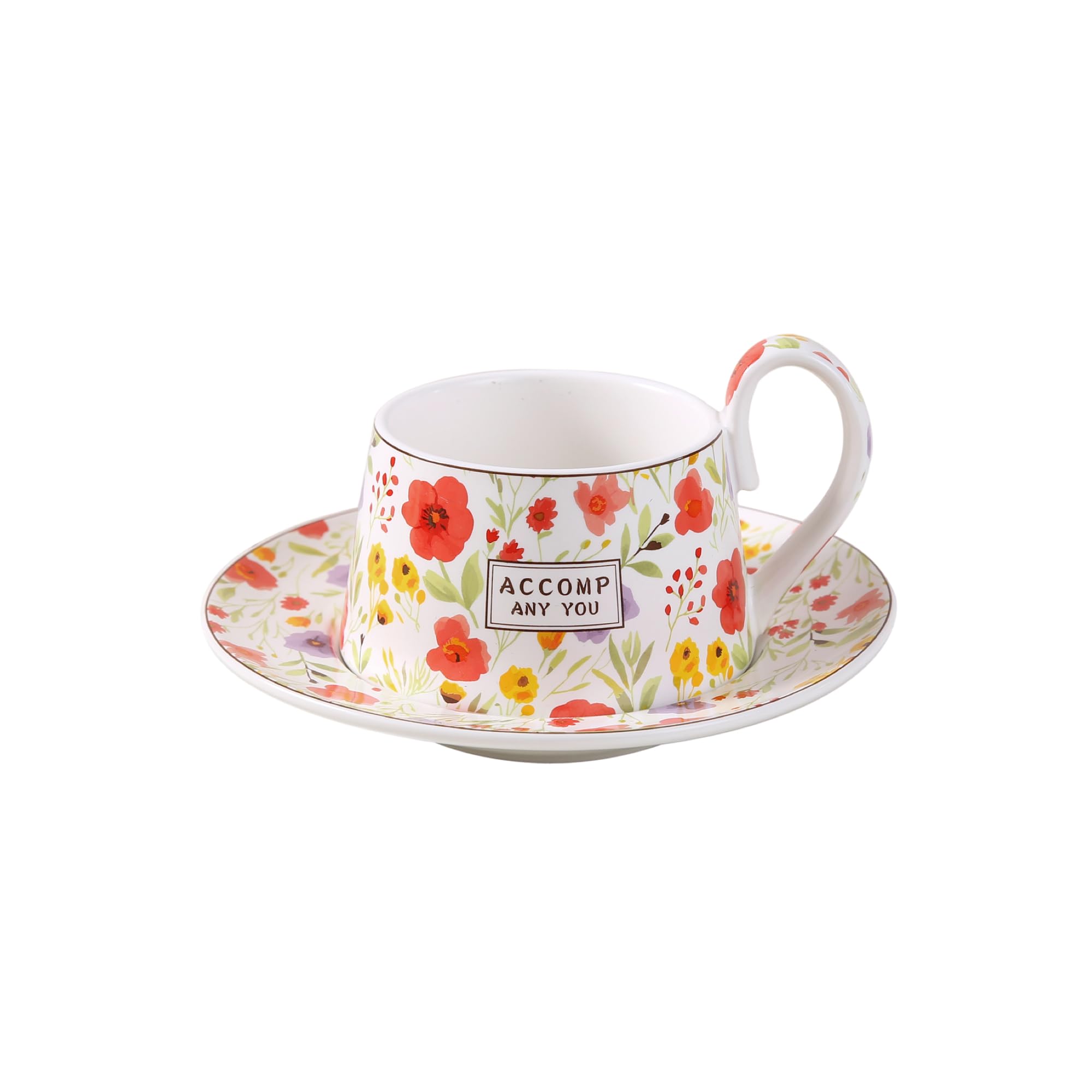 Kubek do kawy – ceramiczny kubek do kawy do domowej popołudniowej herbaty kwiat herbata filiżanka 300 ml idealny do cappuccino i latte, idealny na popołudniowe spotkania herbaciane i różne okazje