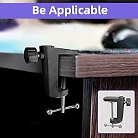 Vista 6 de 4 abrazaderas en C de escritorio con orificio de rosca de 1/2 pulgada, soporte voladizo ajustable para montaje de luz de escritorio, abrazaderas