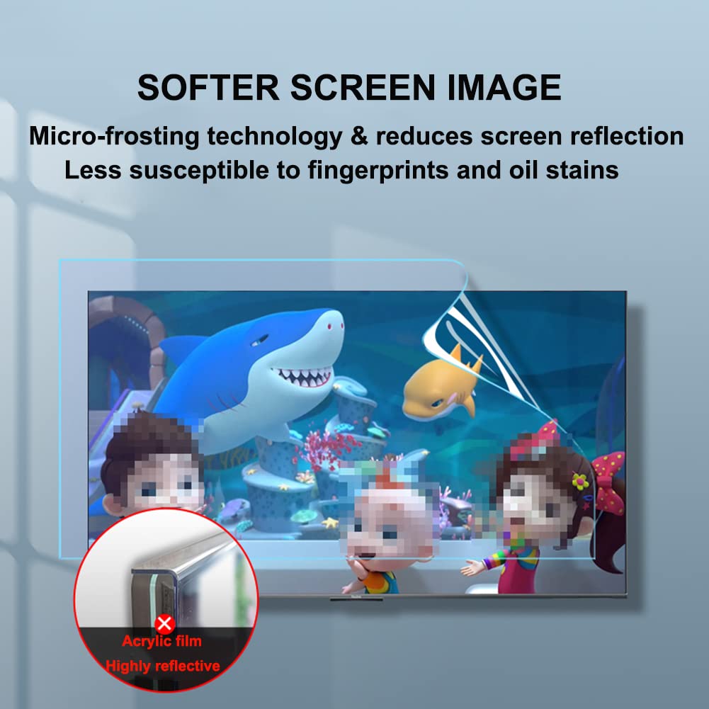 Pellicola proteggi schermo antiriflesso per filtro per monitor 75" 77" 82" 85" standard o curvo anti luce blu/anti-UV, riduce il riflesso abbagliante e l'affaticamento degli occhi ( 77inch 1722x993mm)