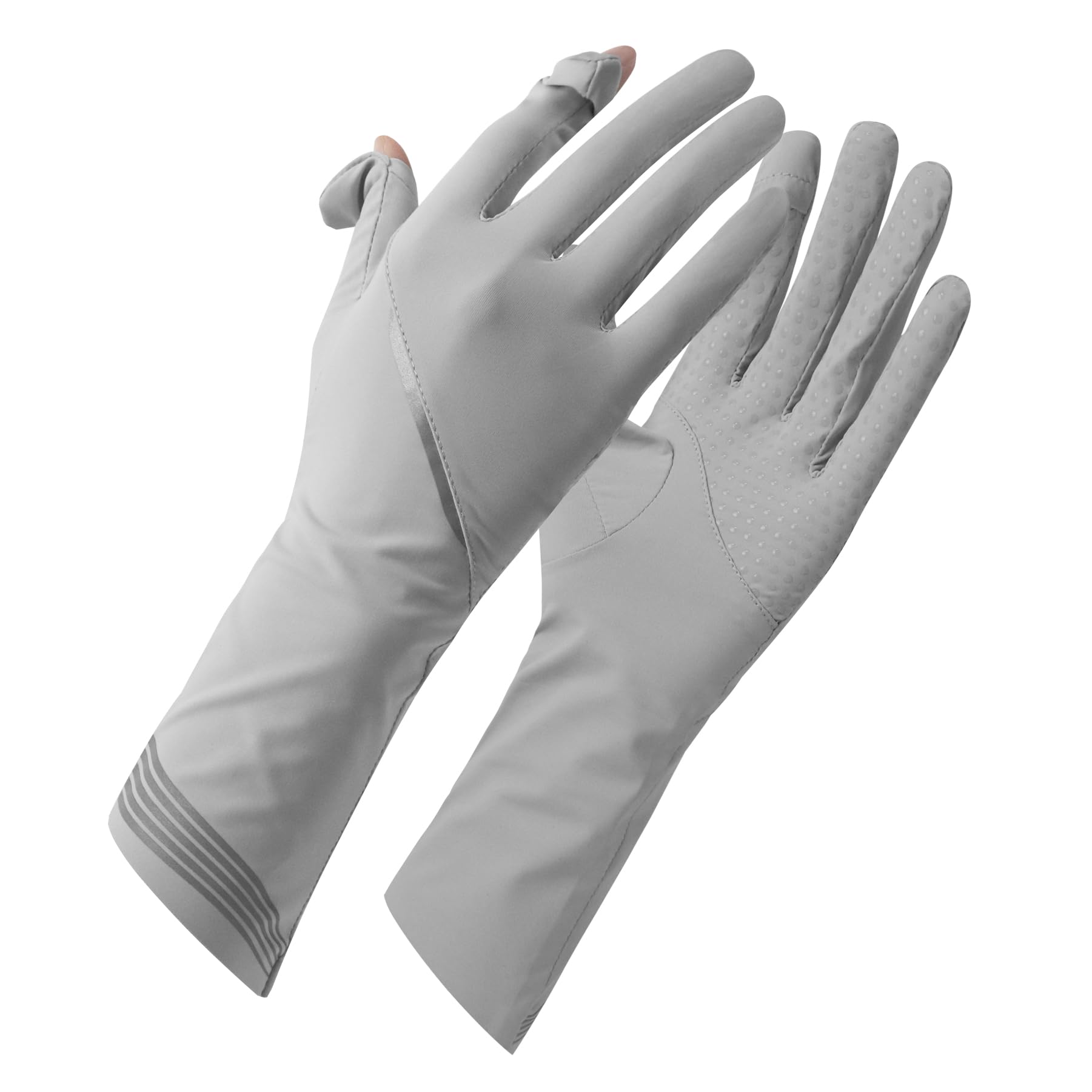 Hymeiluely Sun Gloves for Women UV Protection Finger Driving Gloves for Outdoor Fishing Hiking Cycling Golfing Riding Outdoor Activities (Light Gray)