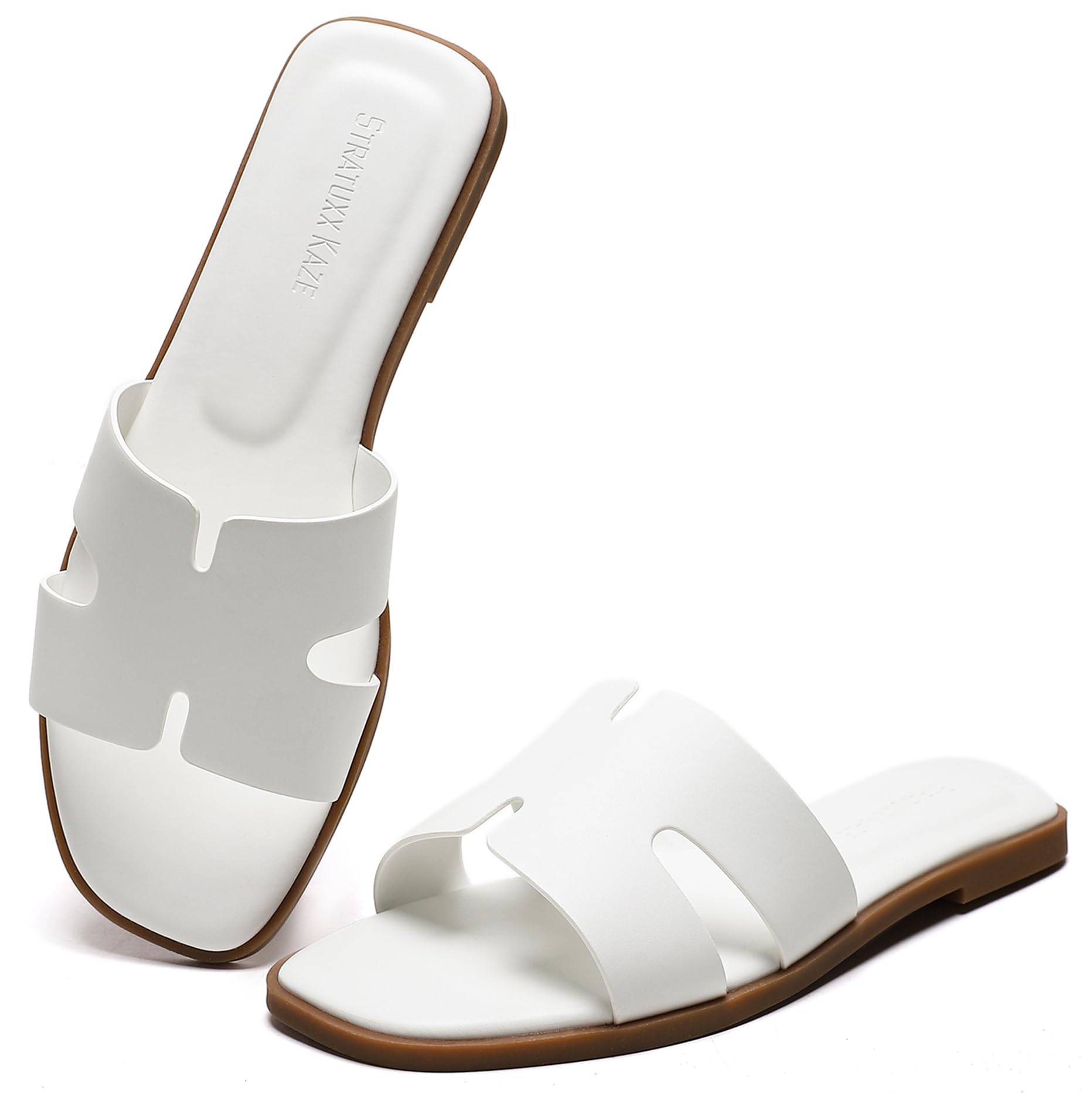 Stratuxx Kaze Women's Open Toe Flat Dress Slide Sandals
