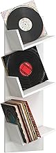 VCM Sulda Wooden Wall Shelf with Three Large Compartments Space for 100 Records Can Also Be Used for Books Dimensions H 106 x W 33 x D 26 cm