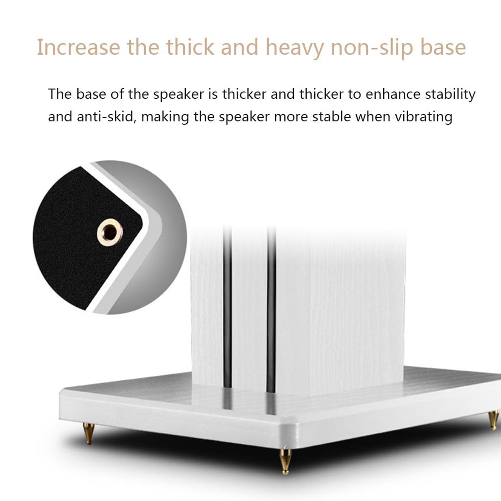 Soportes para Altavoces con Veta De Madera Par De Soportes Universales para Altavoces De Suelo De 15-90 Cm con Veta De Madera Resistentes Y con Sonido Envolvente(White-A,40cm/15.7 Inches)
