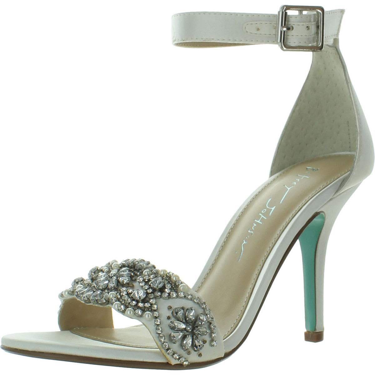 Blue by Betsey Johnson Womens Gina Satin Embellished Dress Sandals