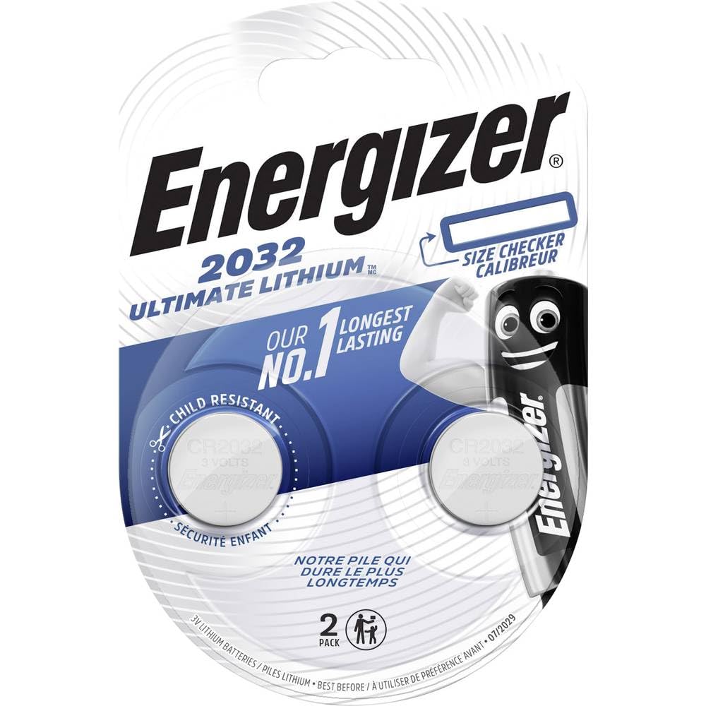 Energizer - ostateczny lit, opakowanie 2 pali Cr 2032, długoterminowe lit dla określonych potrzeb, bez dodatku rtęci i 20 -letniego okresu użytkowania
