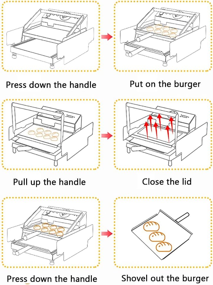 Small Automatic Hamburger Grilling Machine, Electric Commercial Heating Hamburger Oven, Hamburger Shop Equipment, Family Kitchen Fast Food Restaurant Use
