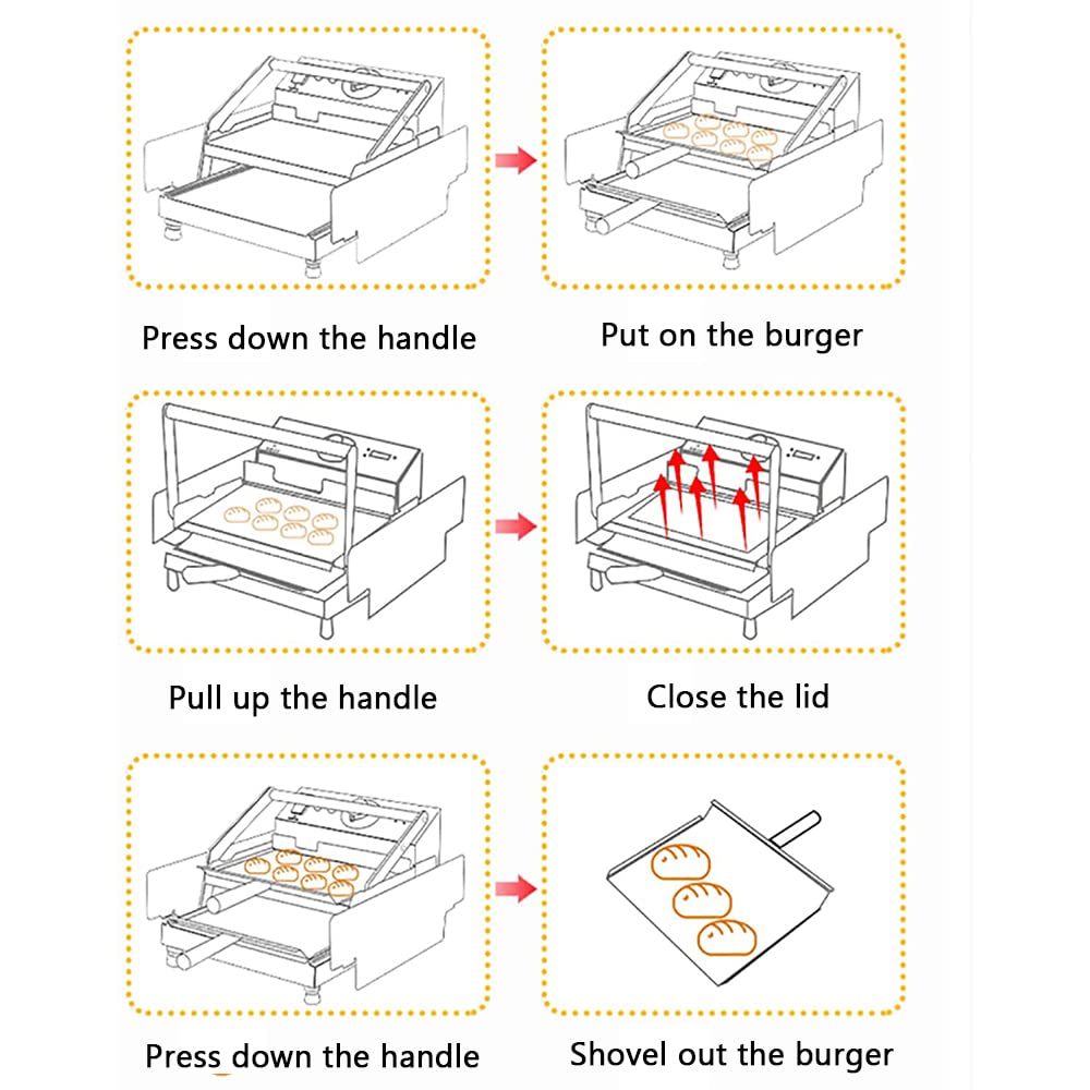 Piccola grigliatrice Automatica per Hamburger, Forno Elettrico Commerciale per Hamburger, Attrezzatura per hamburgeria, Uso in Cucina familiare e Ristorante Fast FO,