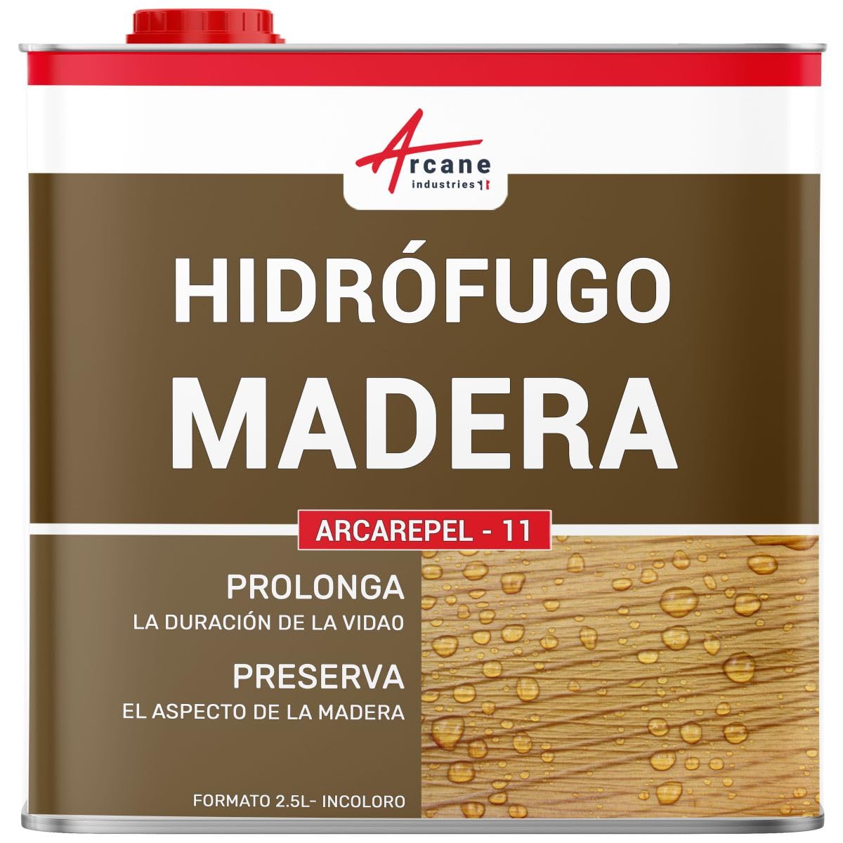 Hidrófugo impermeabilizante para madera exterior y exótica: ARCAREPEL - 11-2,5 L (hasta 12,5 m²) - ARCANE INDUSTRIES