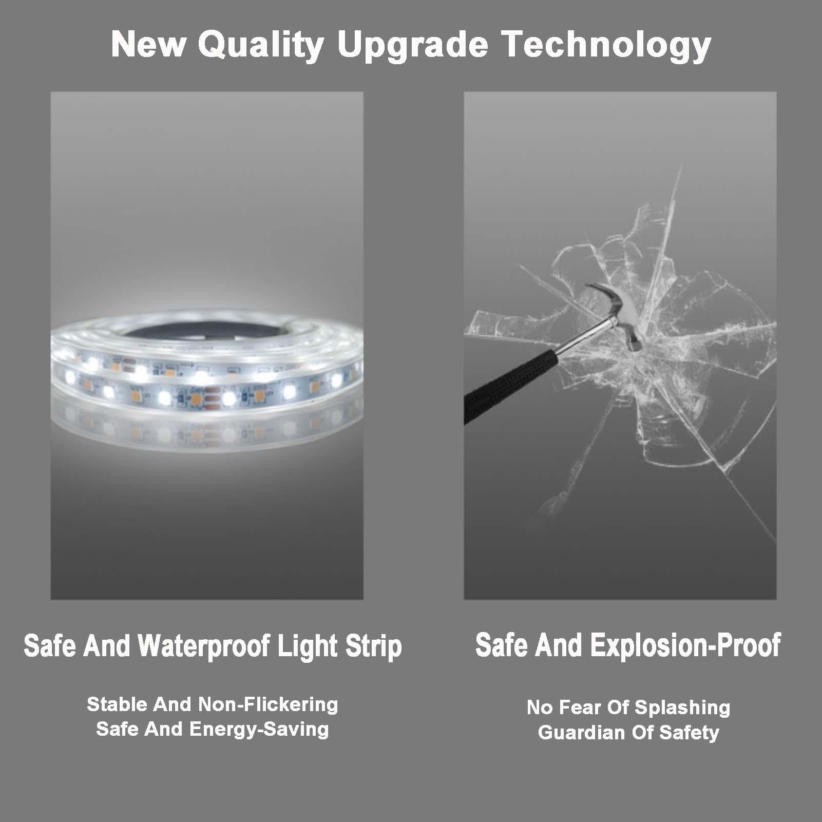 Specchio da bagno a LED, 3 temperature di colore, dimmerabile continuo