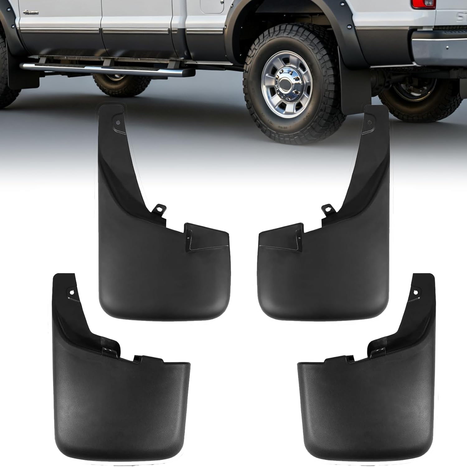 Mud Flaps for Ford F250 F350 Super Duty (2011-2016), 4PCS Front & Rear Splash Guards Mud Guards, Compatible with F250 F350 F450 F550 with Fender Flares