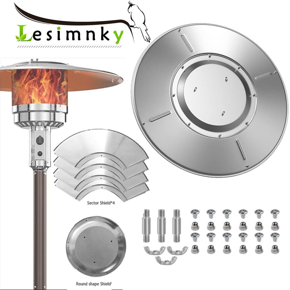 Reflektorschild für Terrassenheizungen, verbessertes Aluminium, Wärmereflektor, Ersatzkuppel, Ersatzteile für Propangas-Außenheizungen, 83,8 cm Durchmesser, runde 3-Loch-Halterung (Reflektor-Schild)