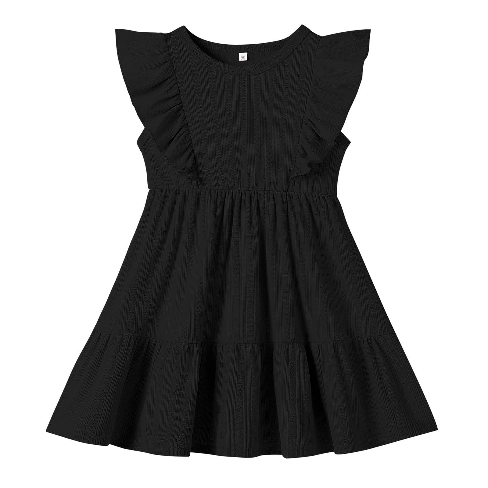 U·nikaka Baby Girls Ruffles Dresses Sleeveless Toddler Party Princess Dresses Casual Little Girls Summer Sundress 2-6Y