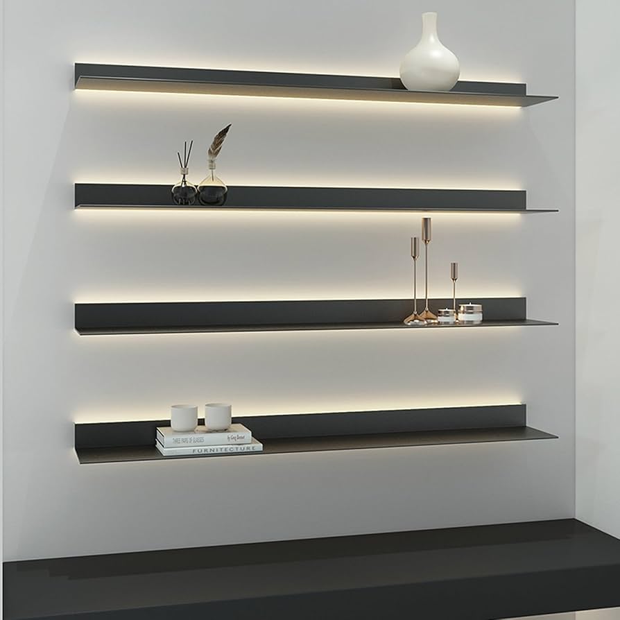Amazon｜金属製壁掛け発光棚, 発光棚 LED照明フローティング