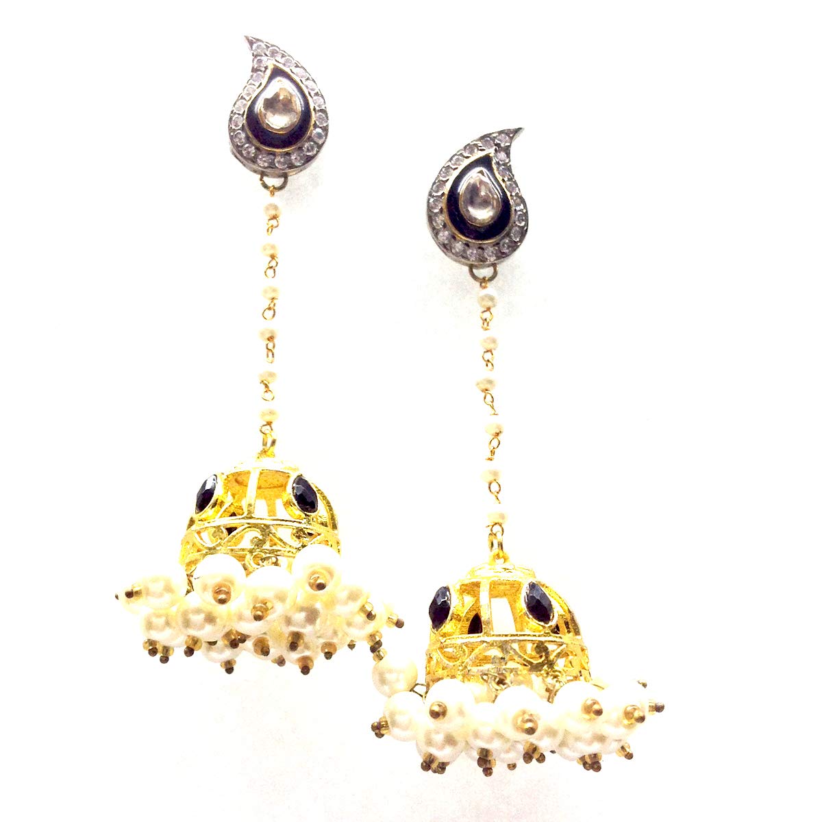 Atiras Zircon Leaf Jhumki Earring for Women