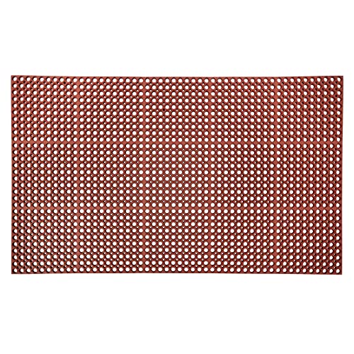 AmazonCommercial Anti-Fatigue Drainage Mat, Heavy Duty Rubber, 3' X 5', 7/8