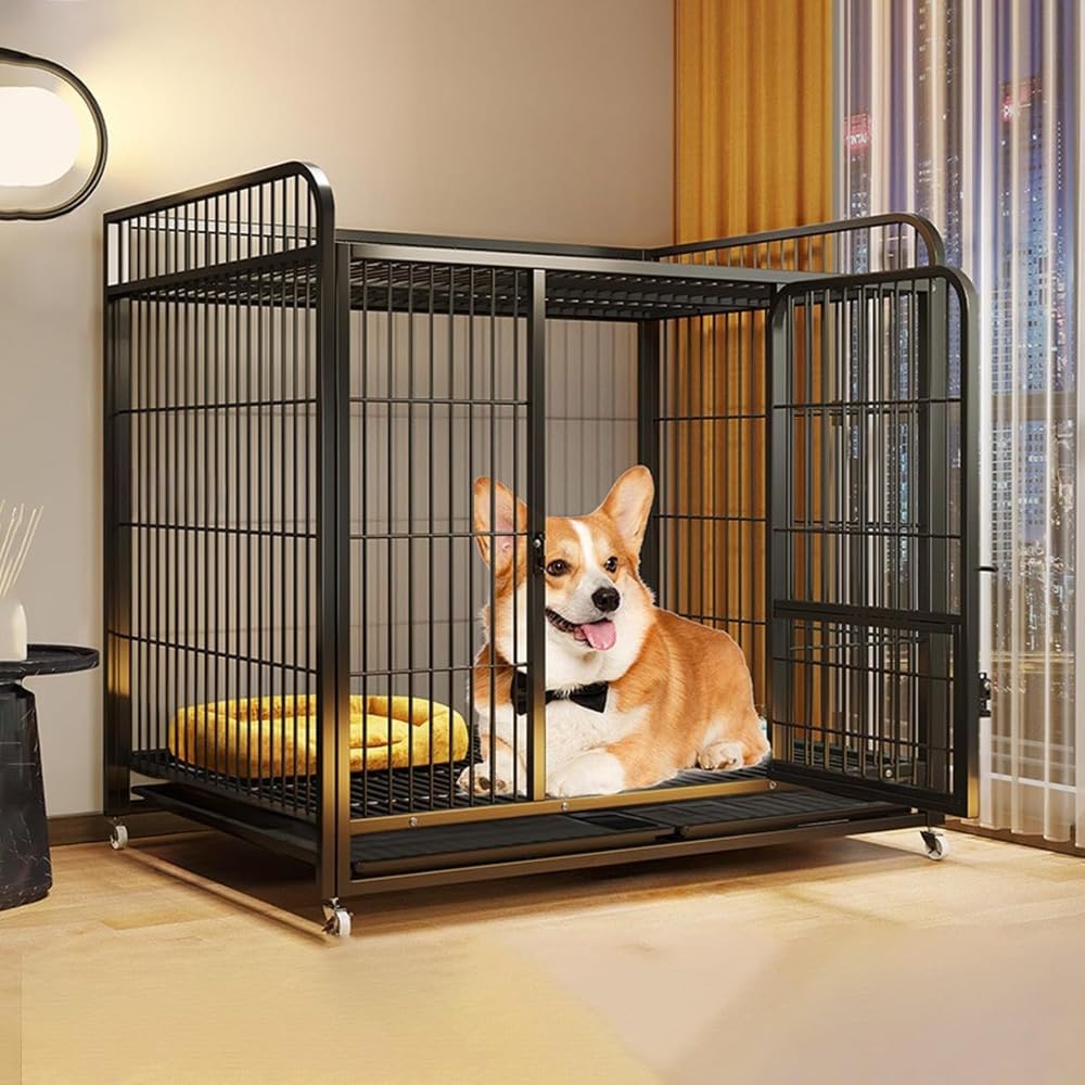 Amazon | 犬 ゲージ 屋根付き サークル ベーシック ペットケージ 金属