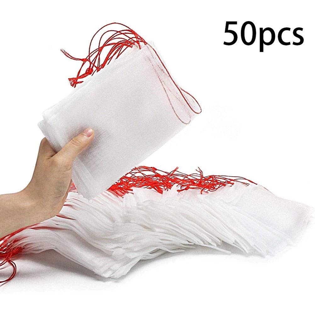 Bolsas de Malla Protectoras for Plantas, 50 Unidades, for Frutas y Verduras, Barrera contra plagas for árboles frutales y huertos (15 x 10 cm)(25x15cm)
