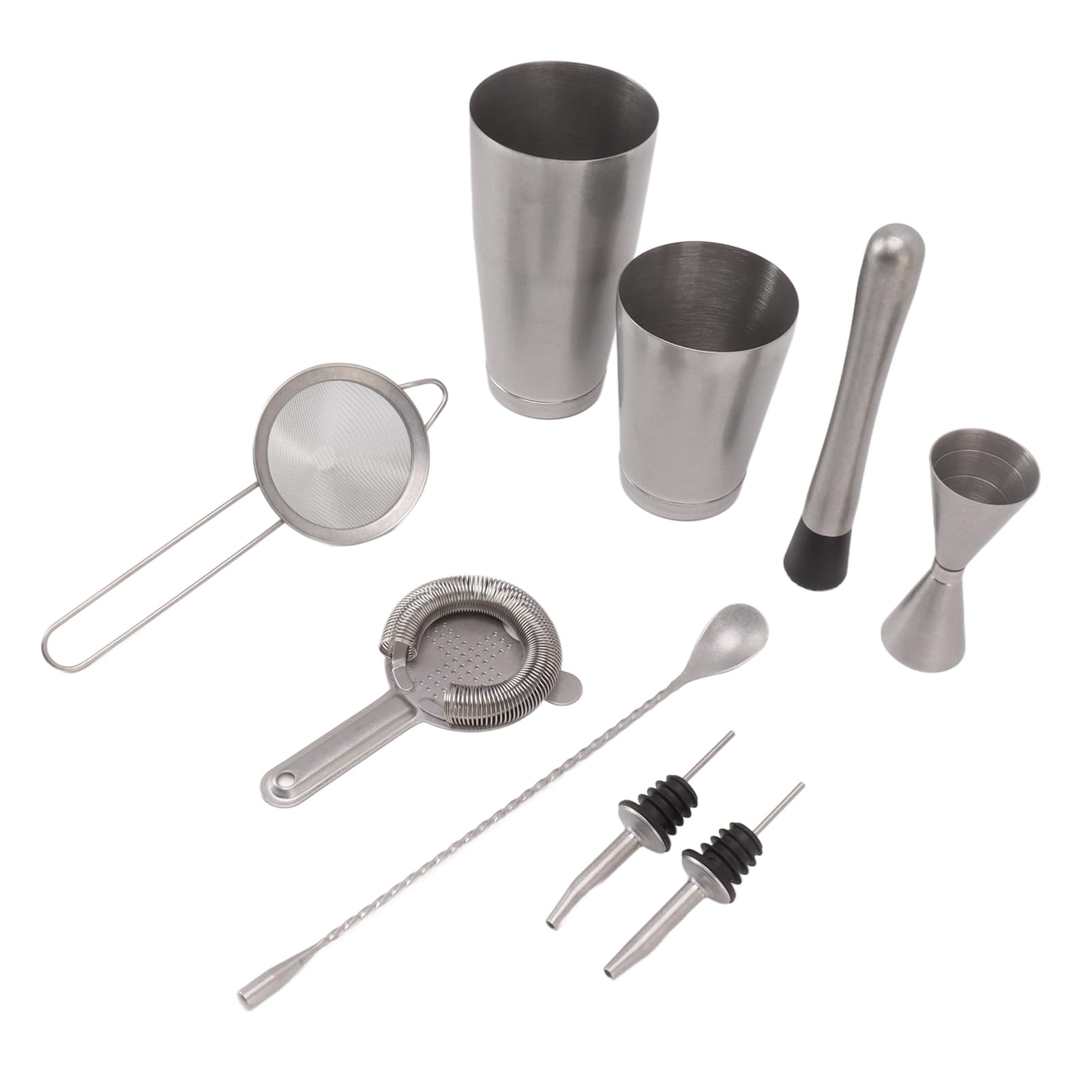 Kit de Barman Profesional para Elaborar Bebidas, Juego de Coctelera Boston de Acero Inoxidable de 8 Piezas para Uso Doméstico (Estilo C)