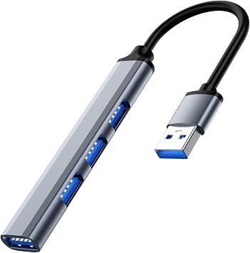 USB 3.0 Hub, 4Port USB Hub Splitter Expander 5Gbps, for Laptop, PC, Flash Drive, HDD, Console, Printer, Camera, Keyborad, Mouse