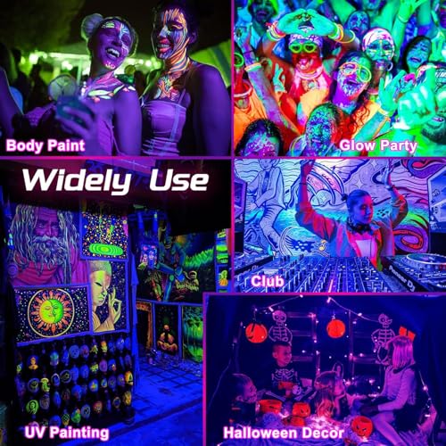 CREATESTAR UV Schwarzlicht Strahler 100W, LED Schwarzlichtlampe IP65 Wasserdicht UV Fluter mit Stecker, Flutlicht für Glow Party, Bar, Disco, Blacklight Party (1 Stück)