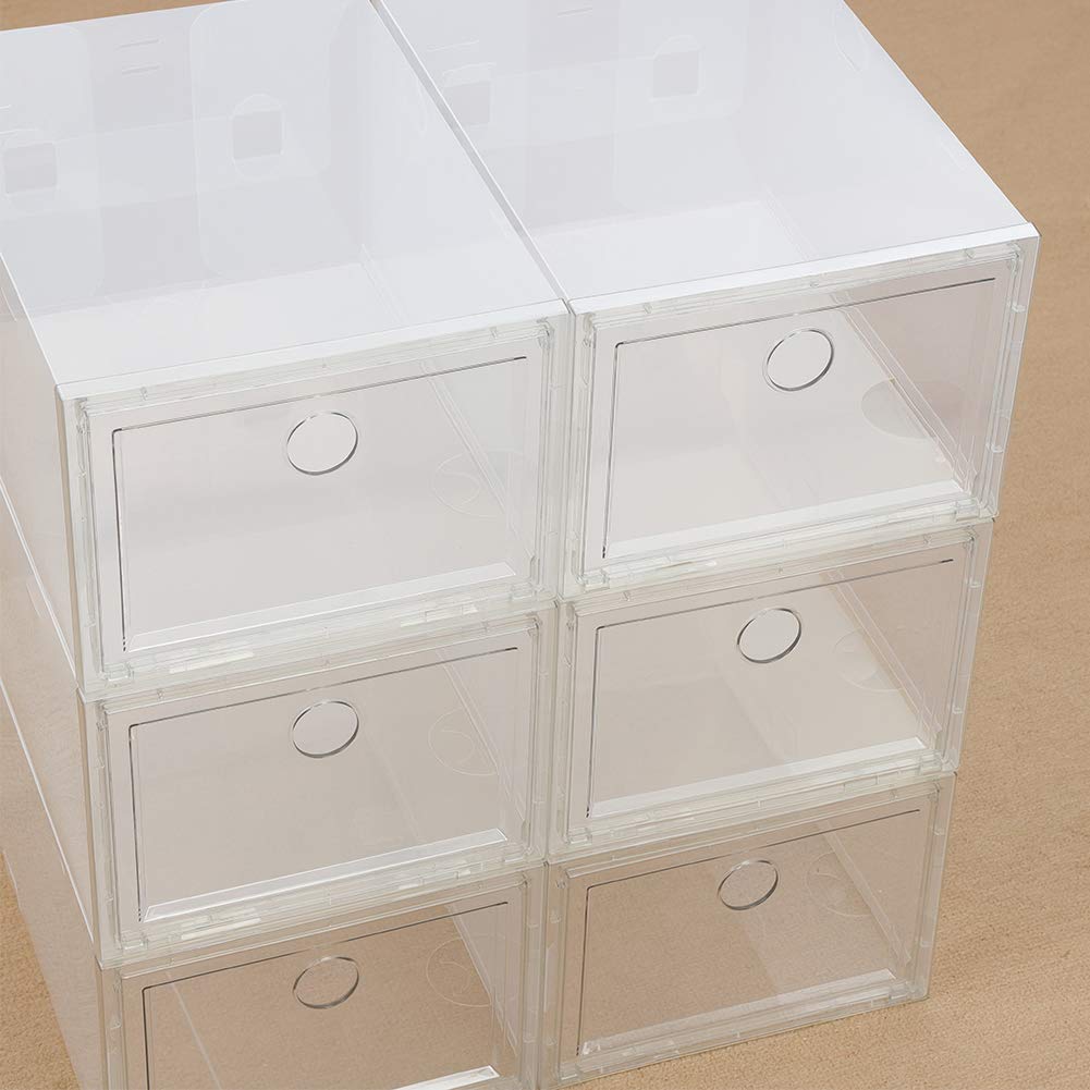 MMBaby 12 Pack Shoe Storage Box Shoe Box Clear Plastic Stackable Drop ...