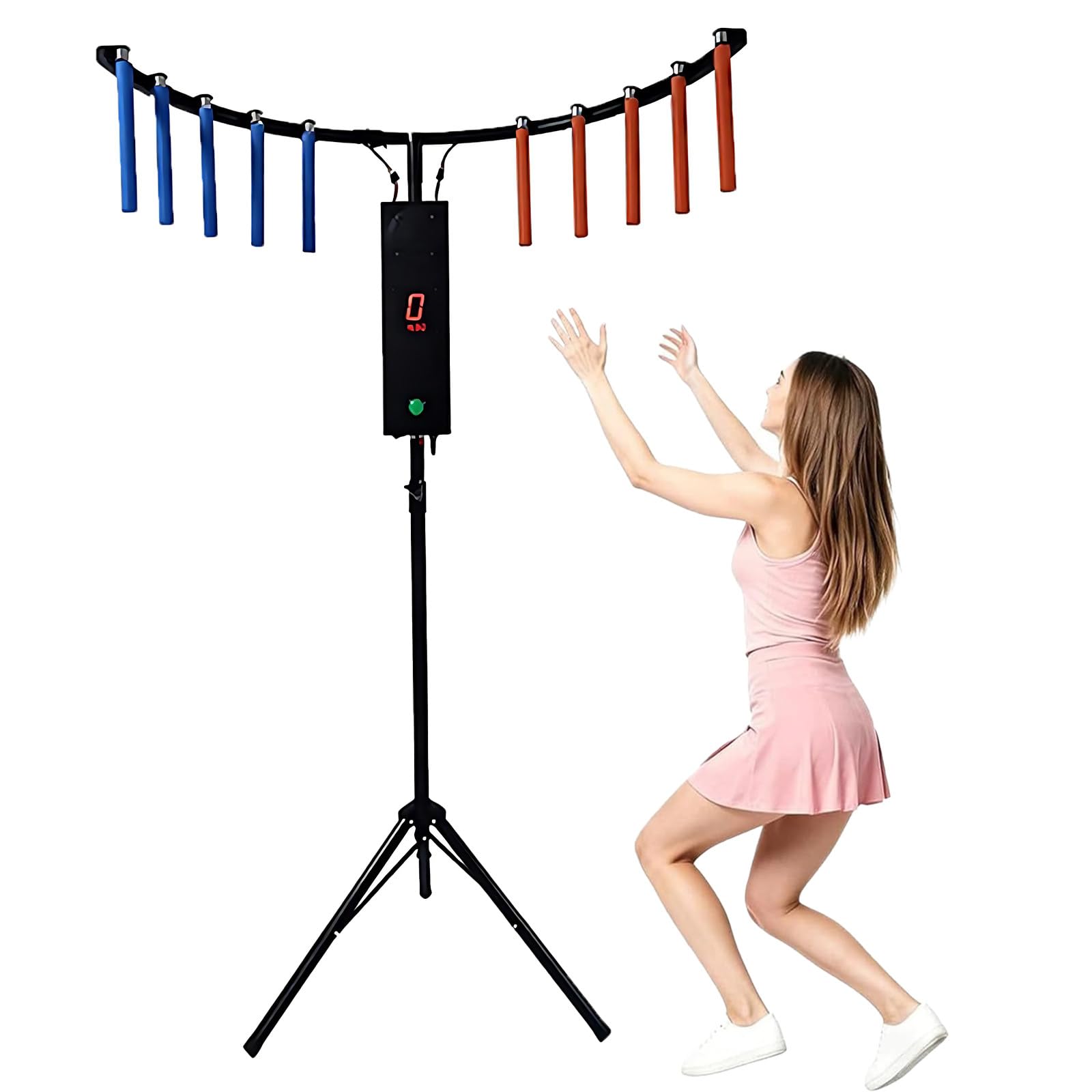 Wangyingxu Hand Eye Coordination Training Game, with 10 Sticks, Catching Stick Arcade Challenge, with Sound, Reflex Booster for Parties, Family Nights & Commercial Use Black