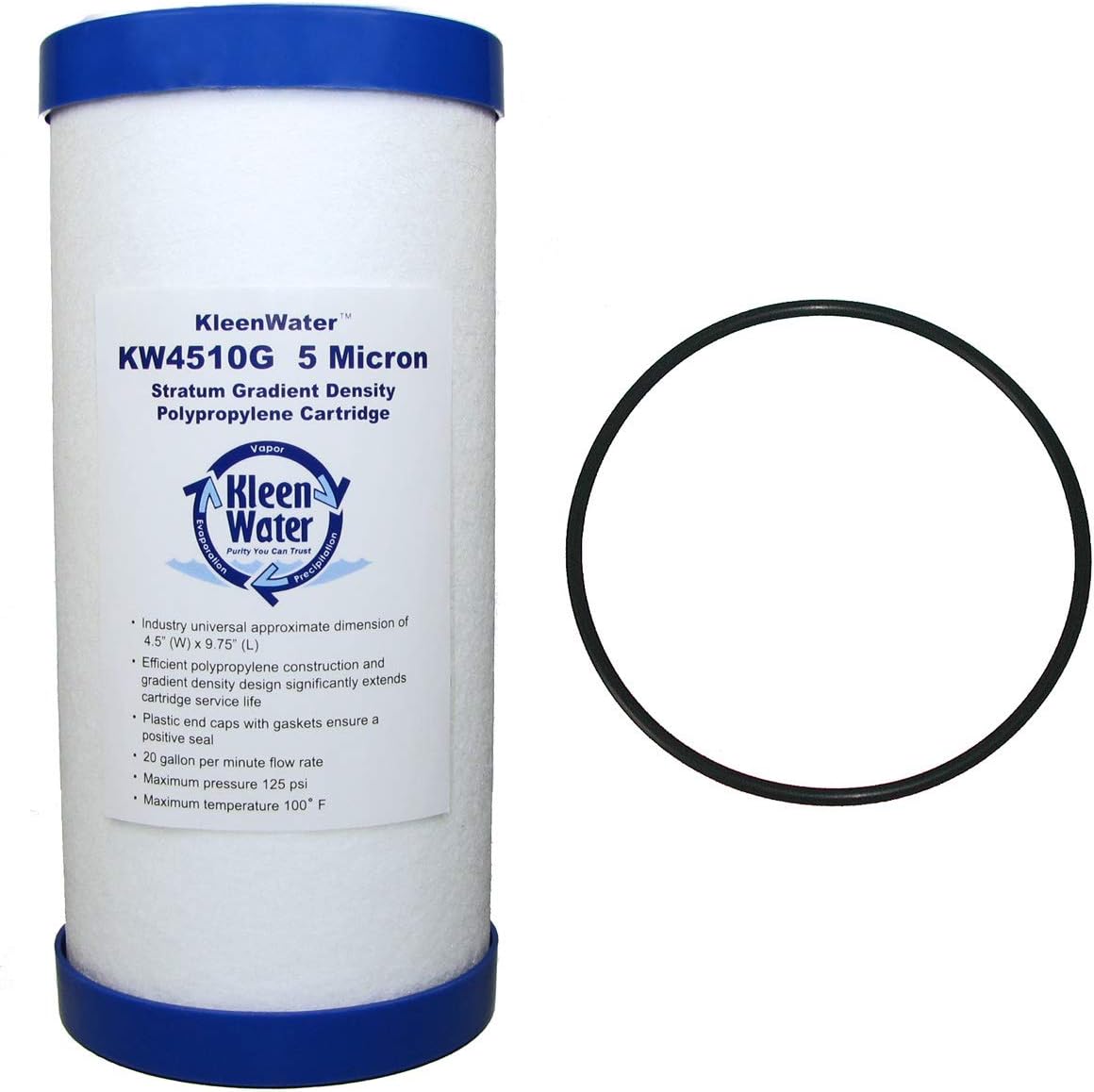 KleenWater Replacement Water Filter Compatible With GE GXWH30C, GXWH35F and GXWH40L Includes One O-Ring Compatible With GE WS03X10039