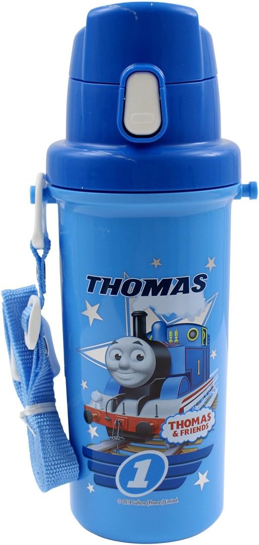 Thomas the Tank Engine Bottle with Push-Button Cover and Carrying Strap (Japan Import)