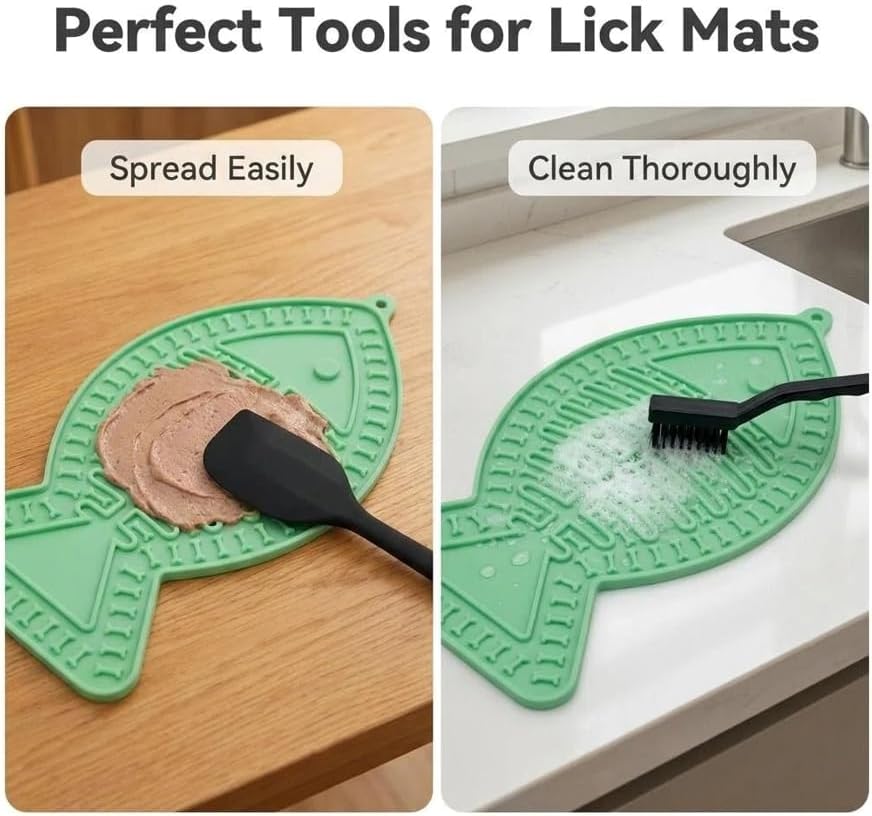 4-in-1 Ceramic Cat Slow Feeder with Lick Mat, Raised Slow Feeder Cat Bowl, Cat Licking Pad with Suction Cups, Anti Vomiting and Whisker Friendly, Non-Toxic