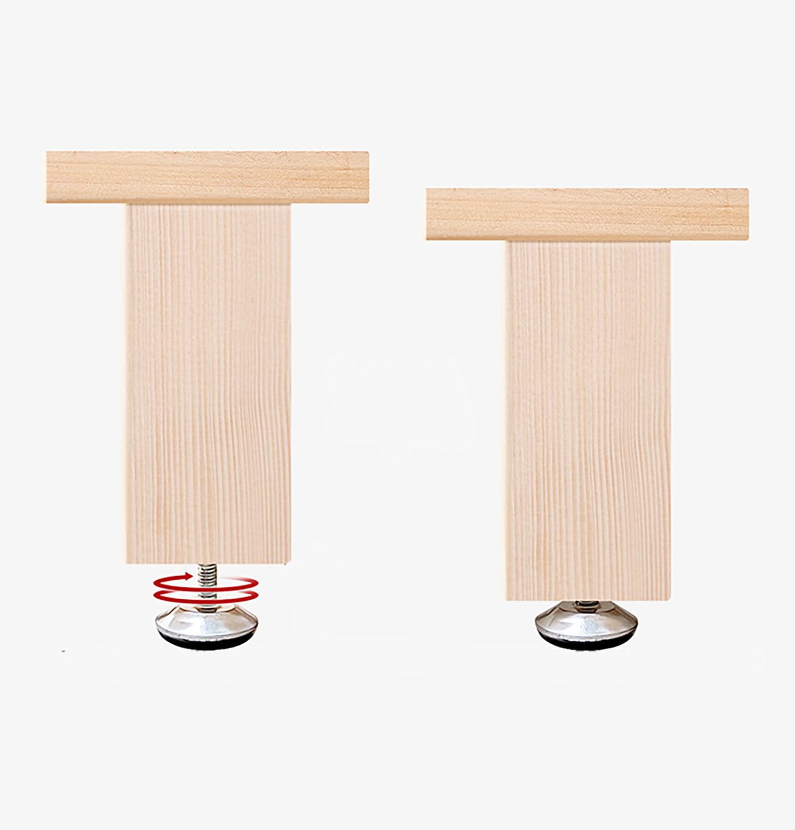 Pieds de canapé en bois massif 48 cm (Lot de 2) robustes pour lit et chaise