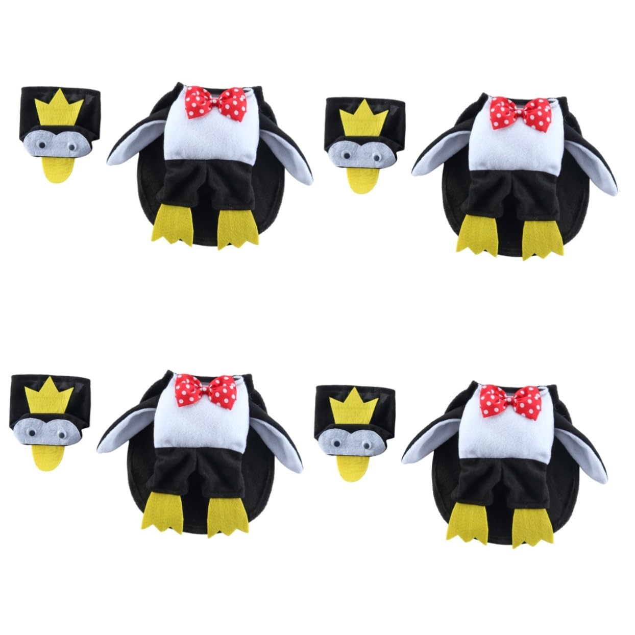 Vêtements d'Halloween pour animaux de compagnie lot de 4 capes pingouin XL