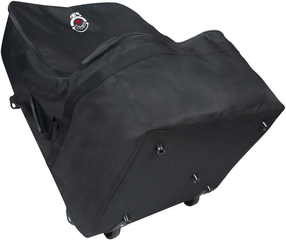 Three Way Carry Padded Protection Car Seat Travel Bag with Wheels, Great Bag for Baby Car Seat, Black