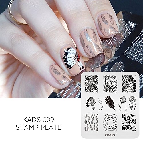 KADS 4 Stück Maniküre Stempelschablonen Nail Art Plates Stamping Nagel Bildstempel Schablone Metallplatten Nagel Tattoo – Bild 4