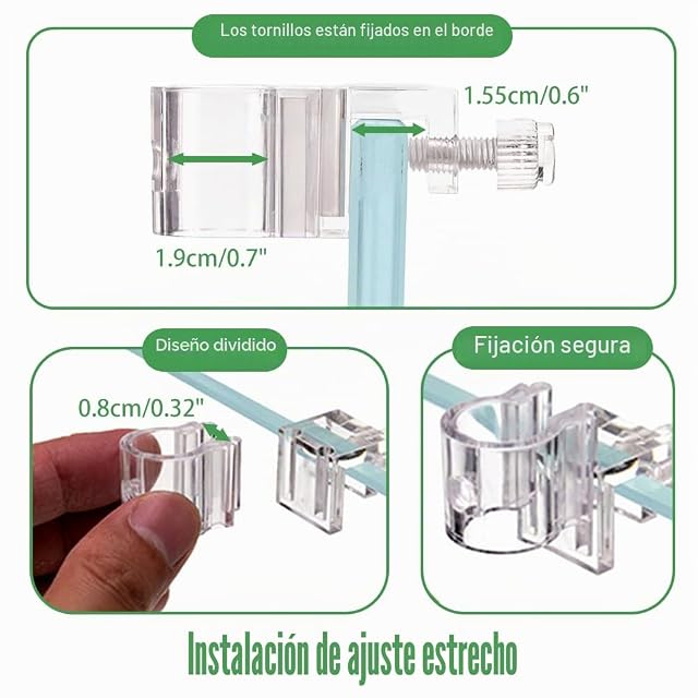 Foto 5 de 7 de Soporte Transparente para Plantas de Acuario, Paquete de 6, Reutilizable, para Colgar Plantas acuáticas